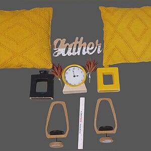 Decor Bundle Clock Pillows Vases Candle Holder Flowers Word Block - 10 items!!!